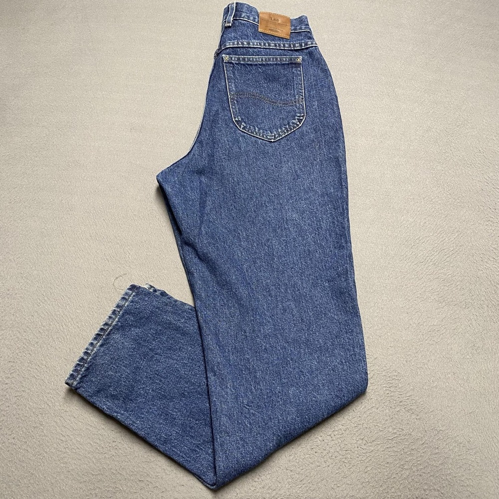 Vintage Lee Original‎ Jeans Womens 12 Denim High Rise Straight Leg Zip Fly 90s